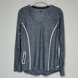 Avia Gray Long Sleeve Workout Shirt Size M